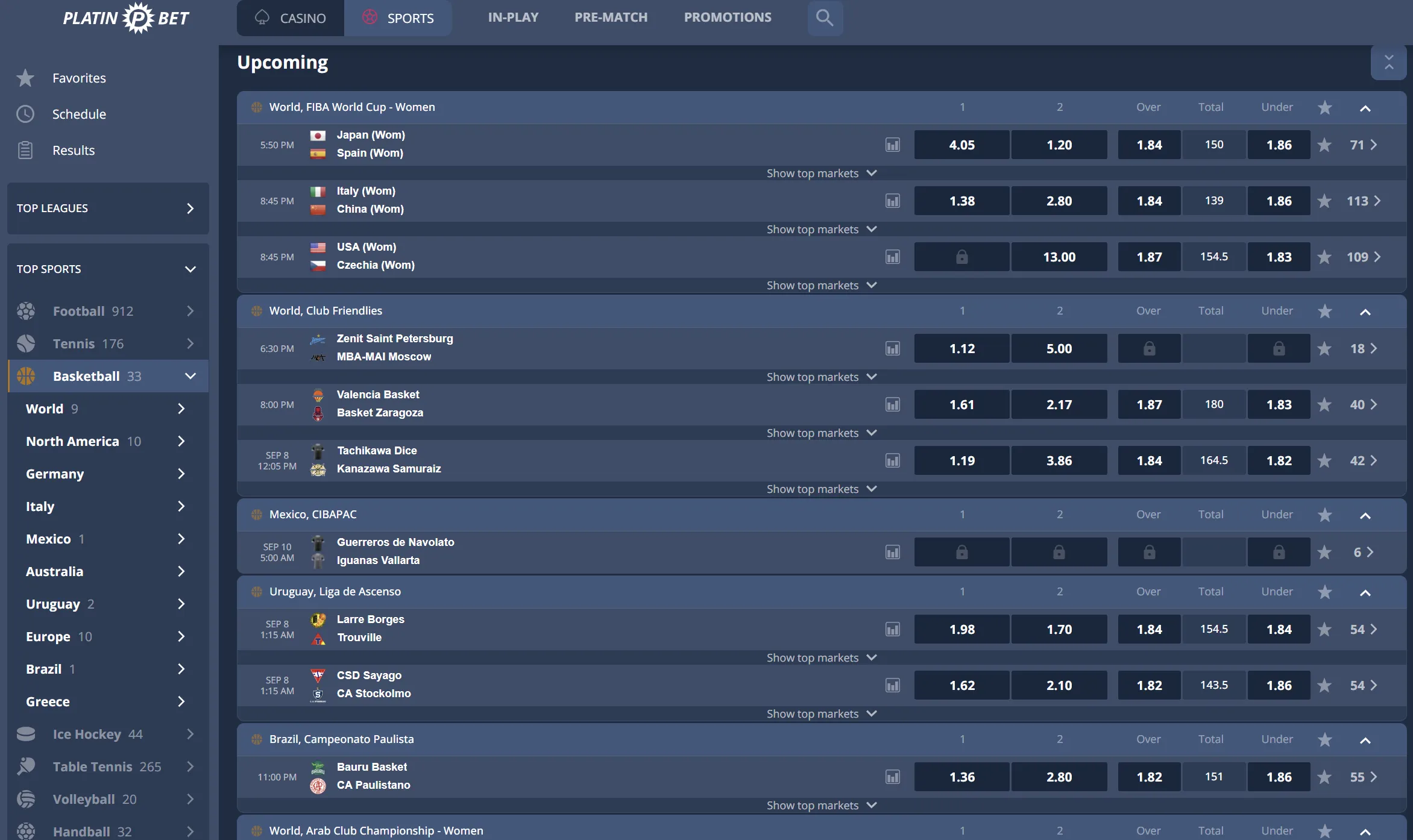 Scommesse live disponibili durante gli incontri