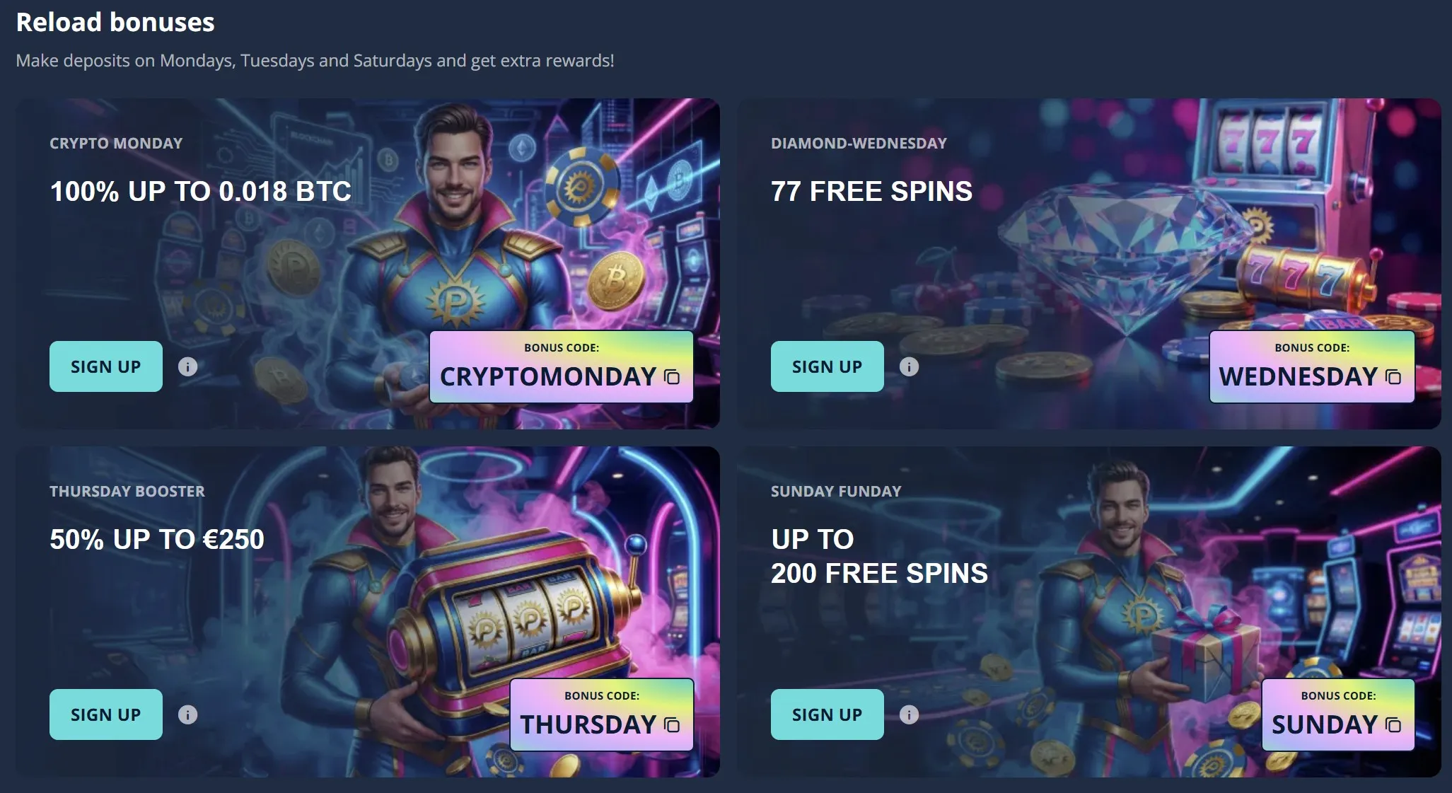 Platincasino promotion information panel
