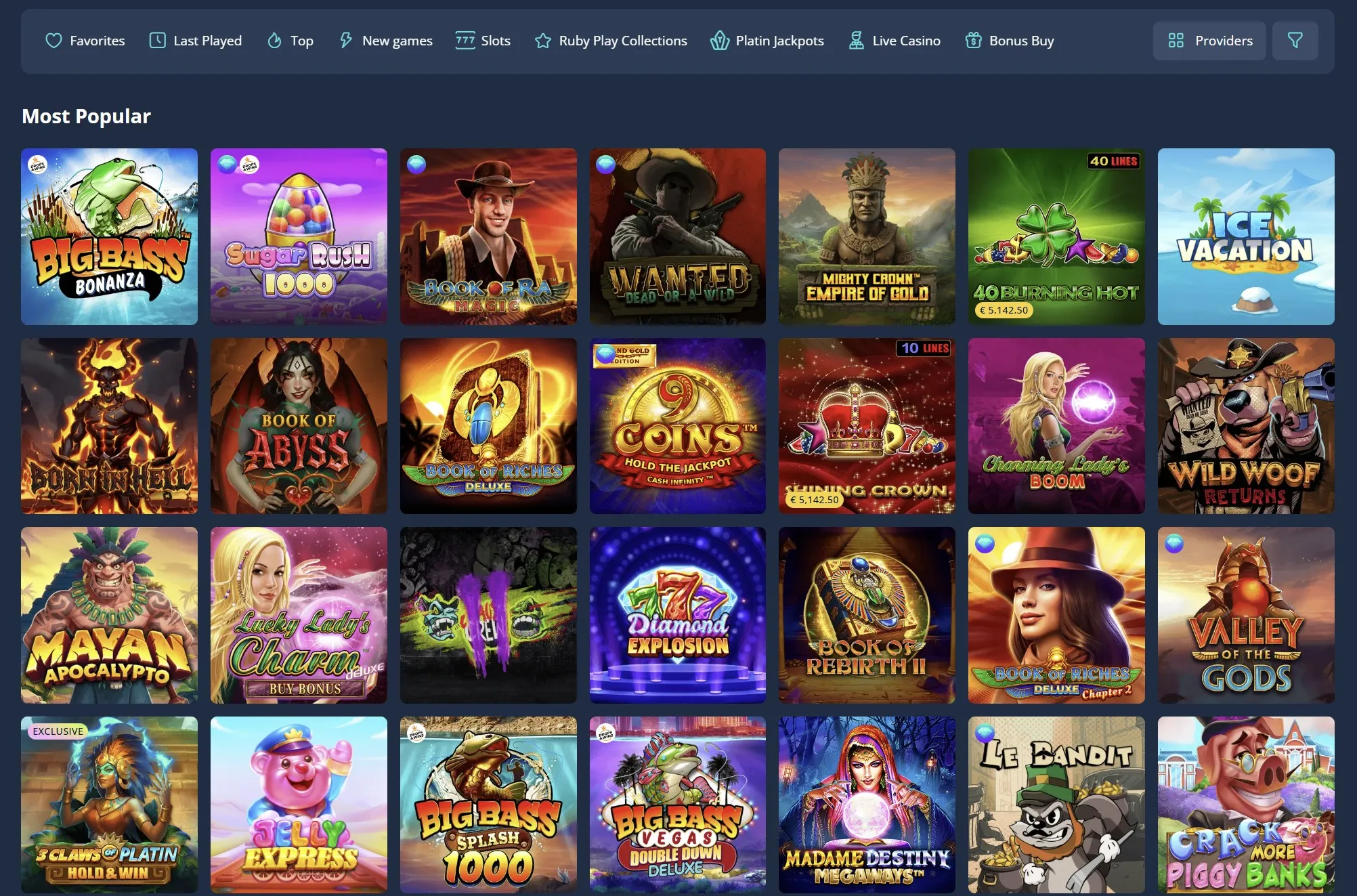 Featured slot games